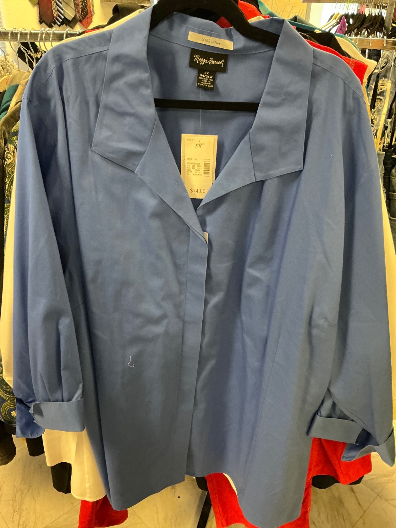 Maggie Barnes Shirt - Blue - 5X NWT
