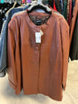 Maggie Barnes Leather Coat - Brown - 5X NWT