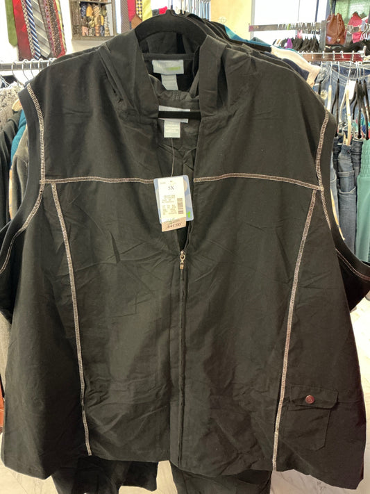 Liz&Me Sleeveless Hooded Jacket - Black - 5X NWT