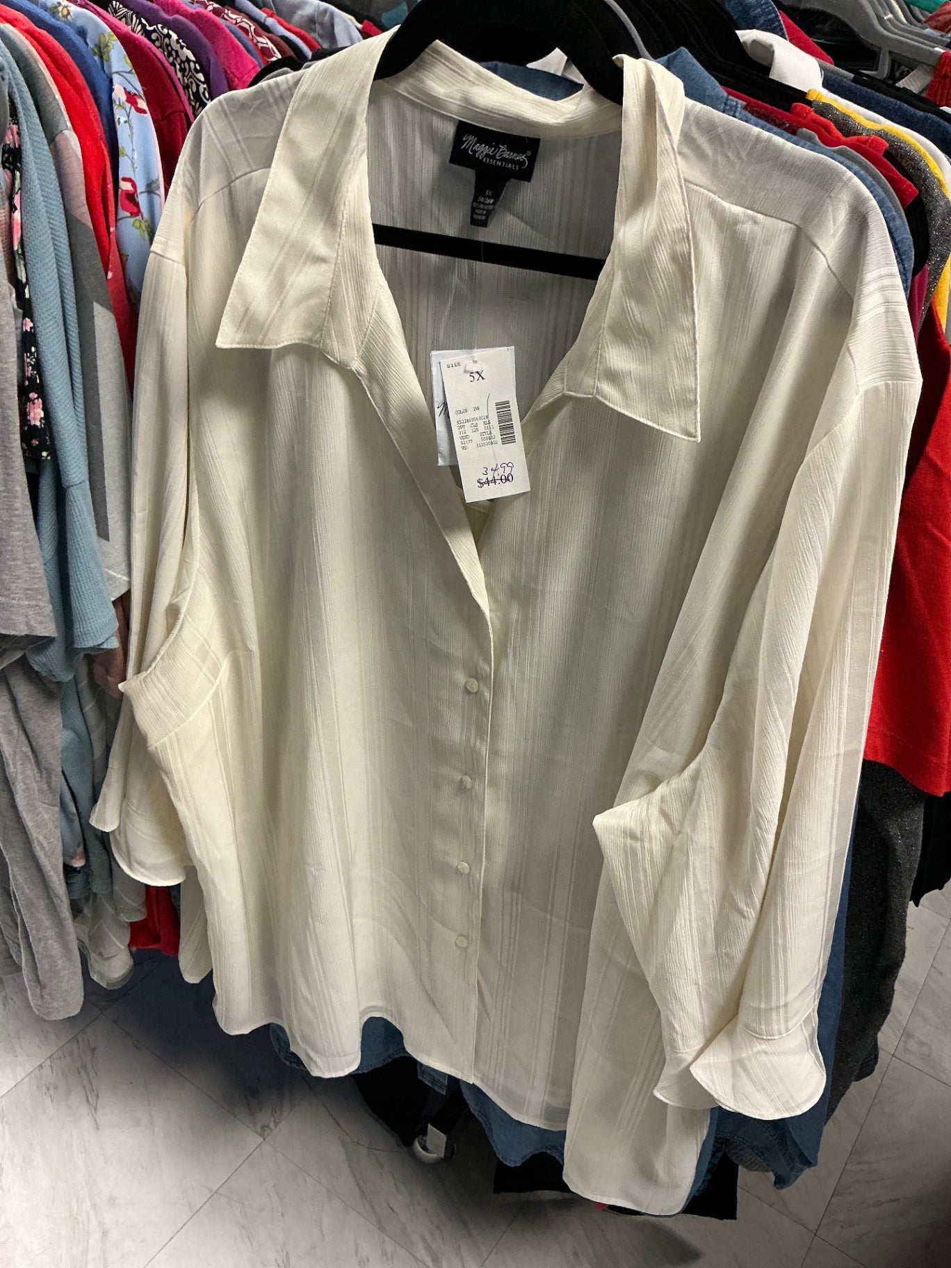 Maggie Barnes Shirt - Cream - 5X NWT
