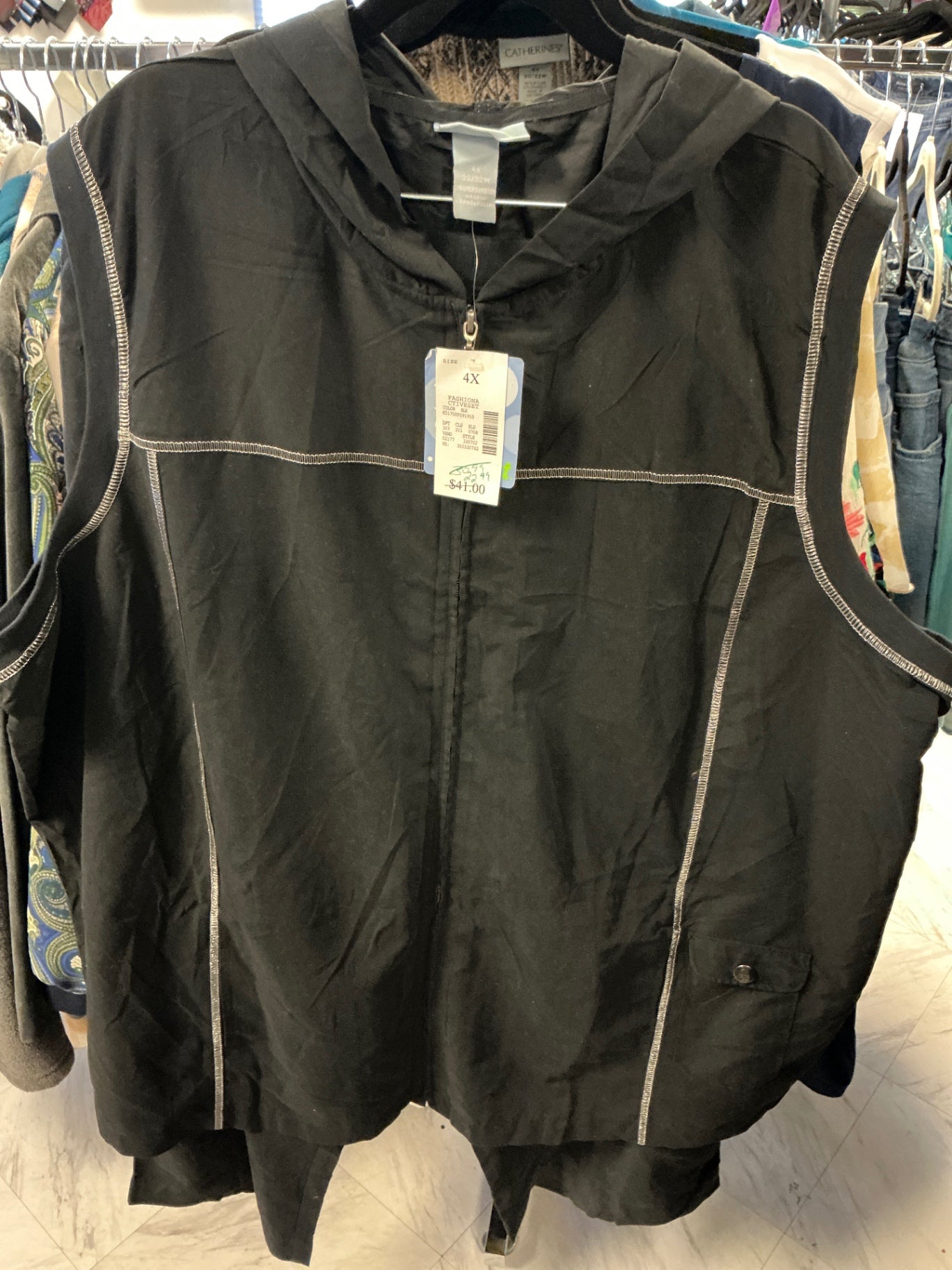 Liz&Me Sleeveless Hooded Track Suit - Black - 4X NWT