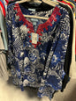 Liz & Me Blouse - Navy blue, White, Red - 5X NWT