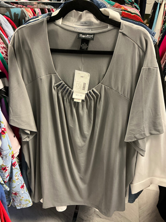 Maggie Barnes Blouse - Gray - 4X NWT