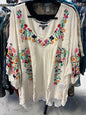 Roaman's Blouse - Cream with multicolored embroidery - 44W NWT