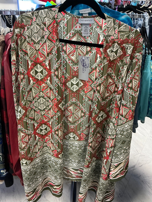 CATHERINES Kimono - Olive, Coral, Cream - 5X NWT