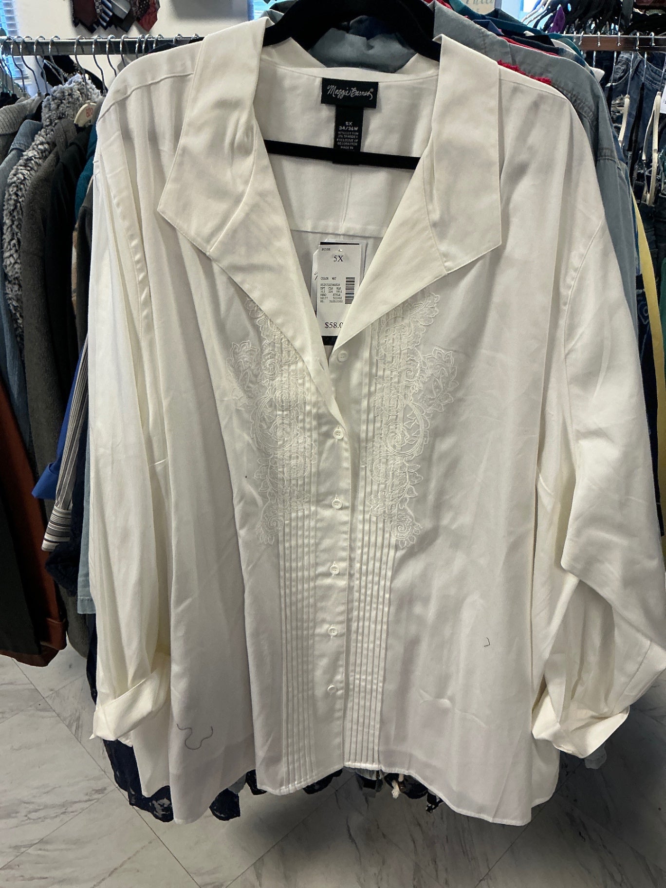 Maggie Barnes Blouse - White - 5X NWT