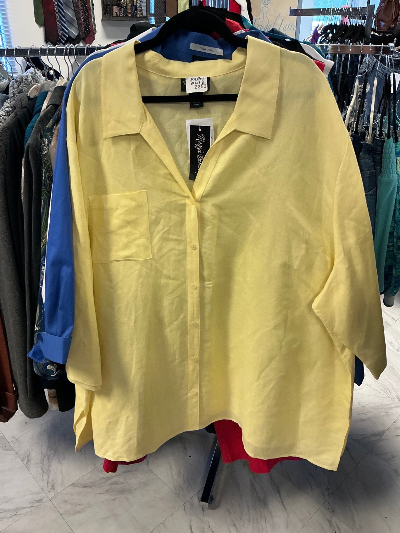 Maggie Barnes Shirt - Yellow - 5X NWT