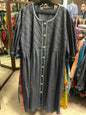 Custom Made Denim Dress - Dark blue - 5-6X