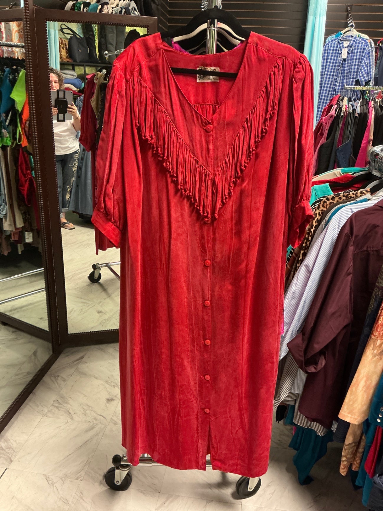 Facets by Nancy Keener Silk Dress - Red - 4-5X