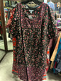 Only Necessities Dress - Black with pink and white floral pattern - 6X 42/44 NWT