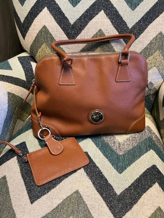 Dooney & Bourke Handbag w/ Keychain, Coin Purse - Brown -