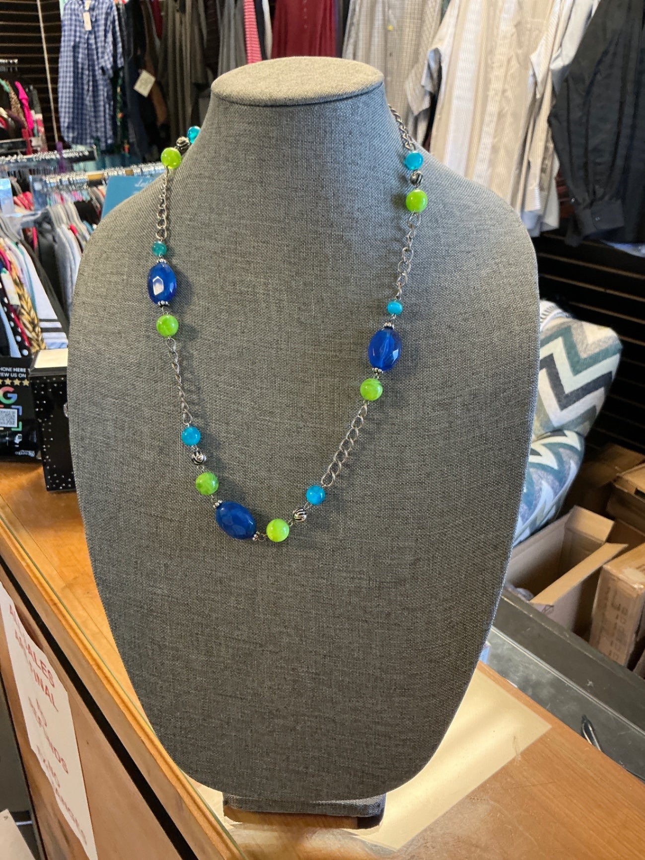 Necklace - Blue, Green, Turquoise -