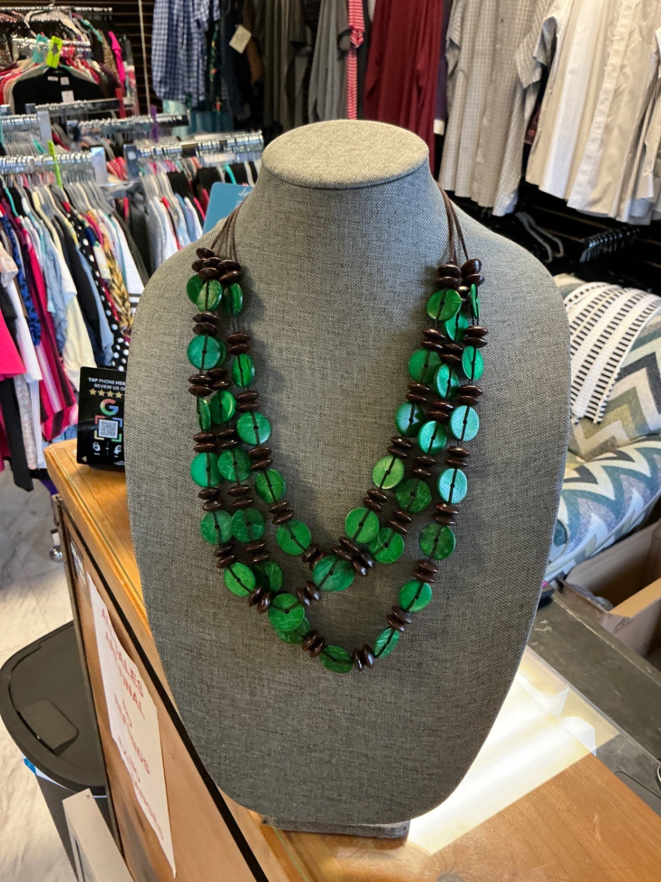 Necklace - Green and Brown -
