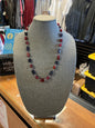 Necklace - Red and Navy Blue -