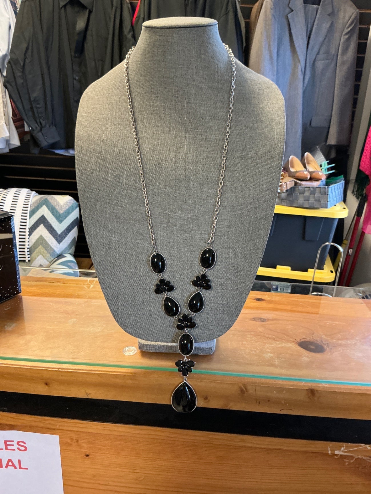 Necklace - Black and Silver -