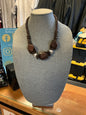 Necklace - Brown and silver -