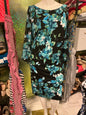 Connected Apparel Dress - Black, Blue, White, Green - 20W