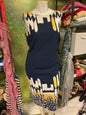 Maya Brooke Dress - Navy blue, white, yellow, black - 18W