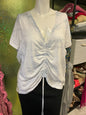 Full Circle Trends T-Shirt - White, baby blue - 3X