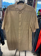 Roundtree & York Short Sleeve Button Up Shirt - Beige - XLT