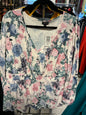 Torrid Blouse - Multicolor (primarily white with pink, blue, and green floral pattern) - 2