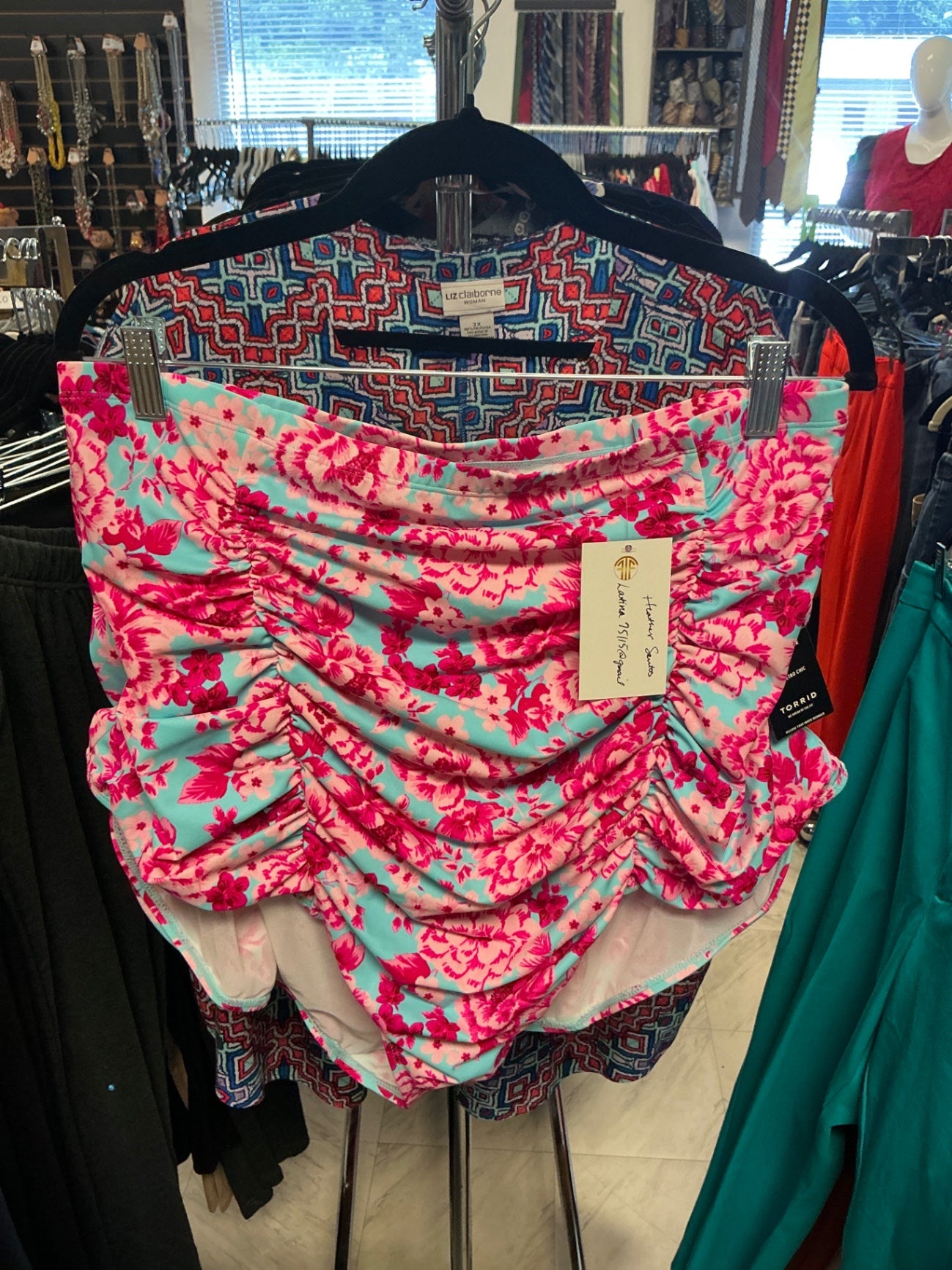 Torrid Swim Bottoms - Pink and turquoise - 6