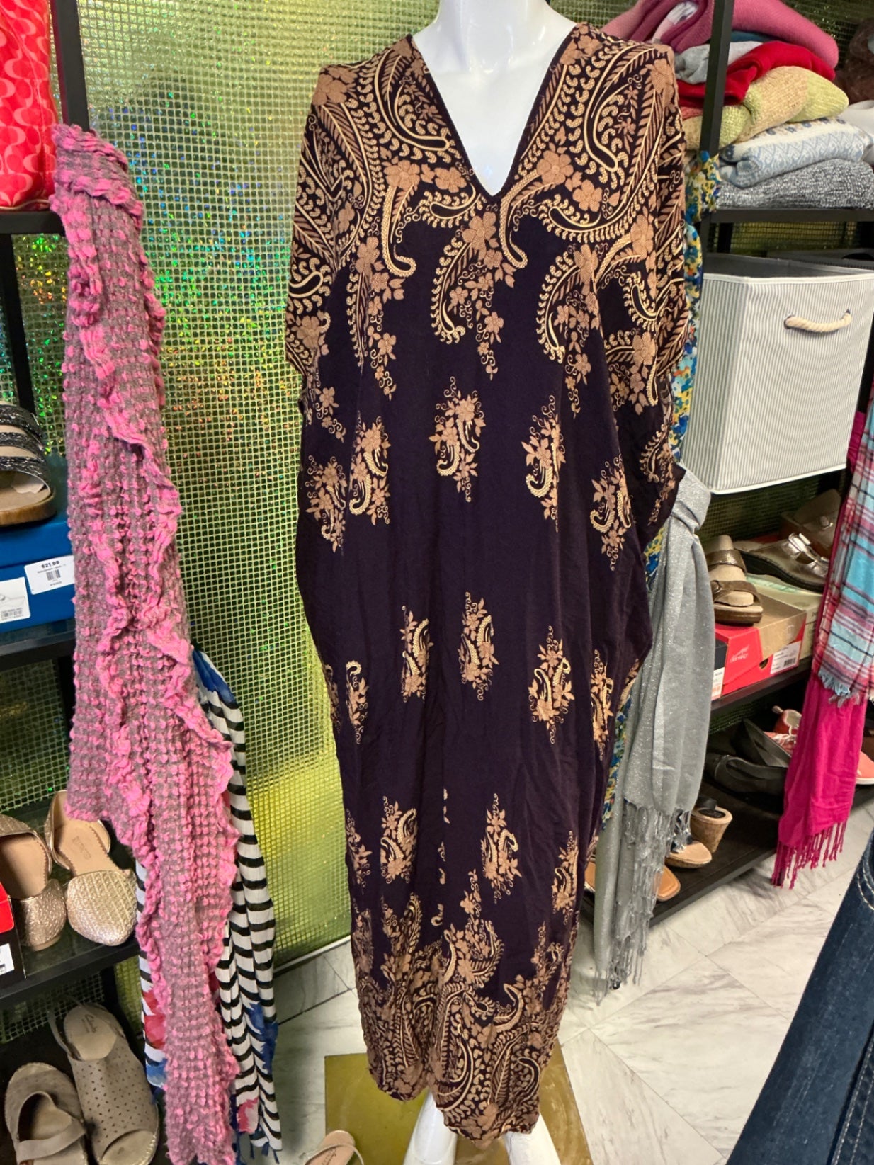 Kaftan - Dark purple and beige - 3X