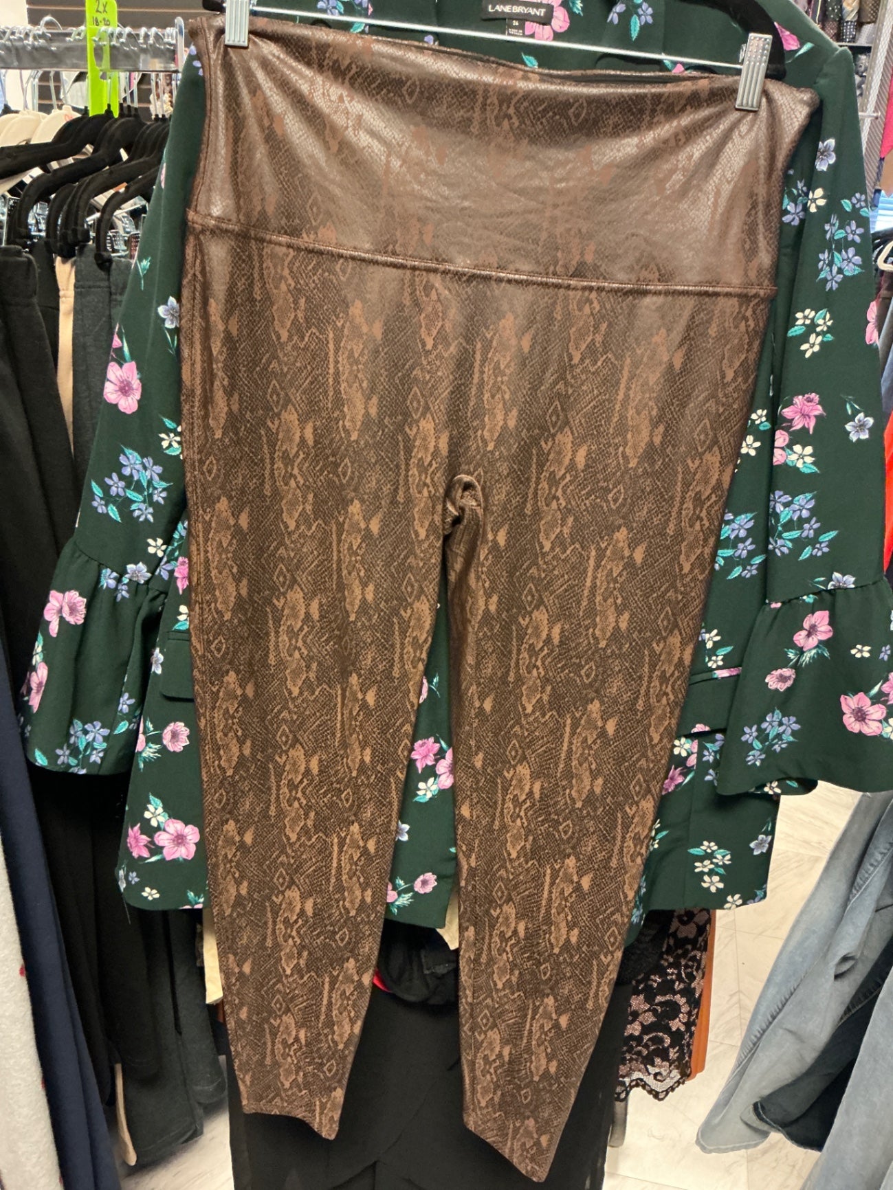 Spanx Leggings - Brown Snakeskin - 3X