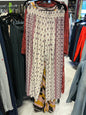 New Directions Pants - Cream with purple and pink patterns - 3X
