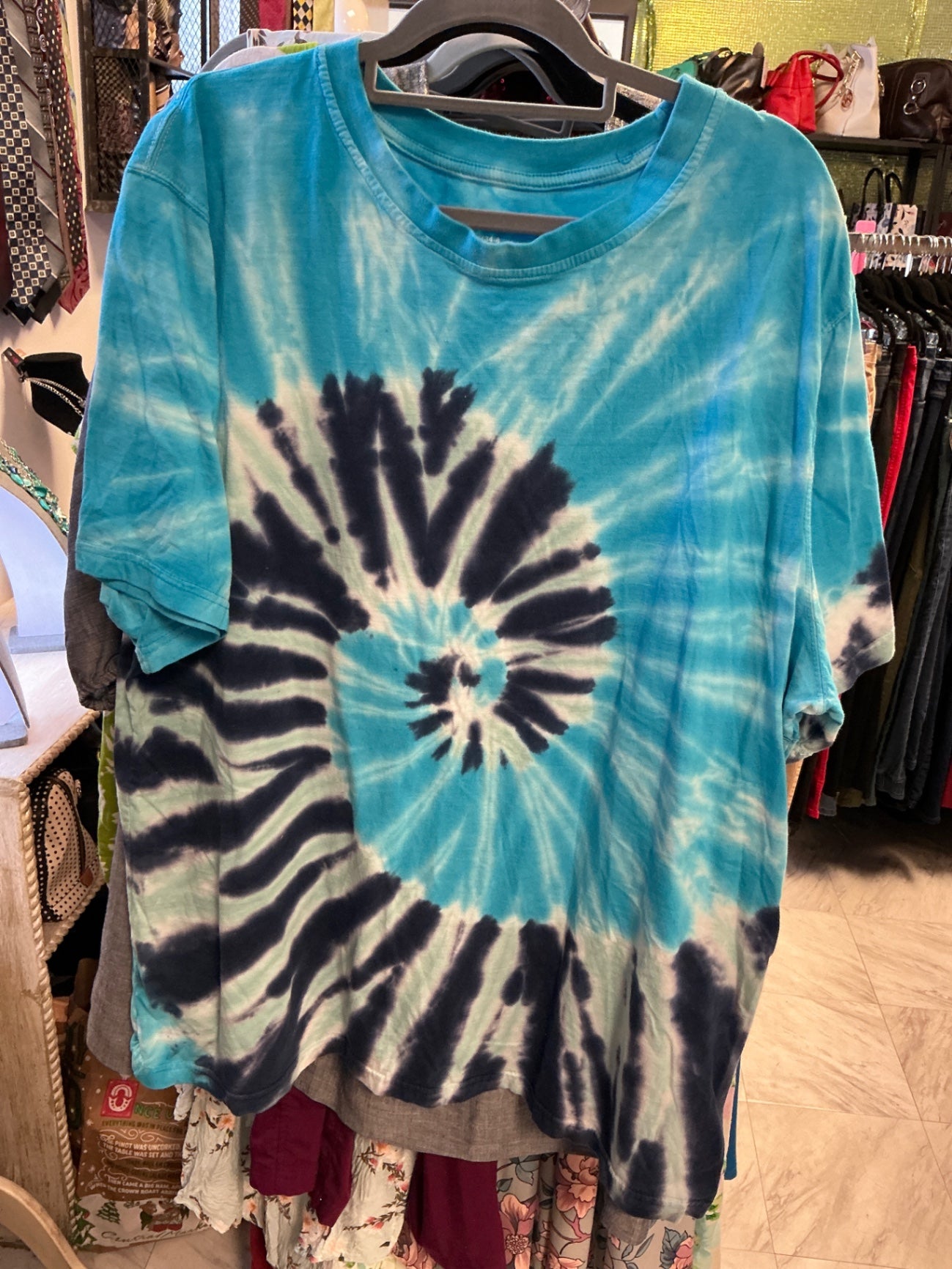 King Size T-Shirt - Blue, Black, White - 2XL