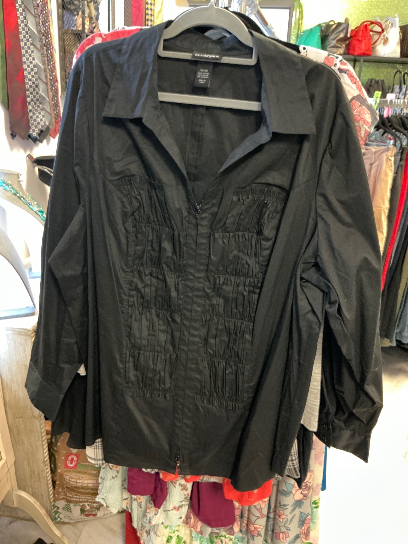 Lane Bryant Button-Up Shirt - Black - 26/28
