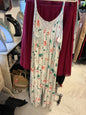 Sleeveless Romper - White with multicolored floral print - 3XL