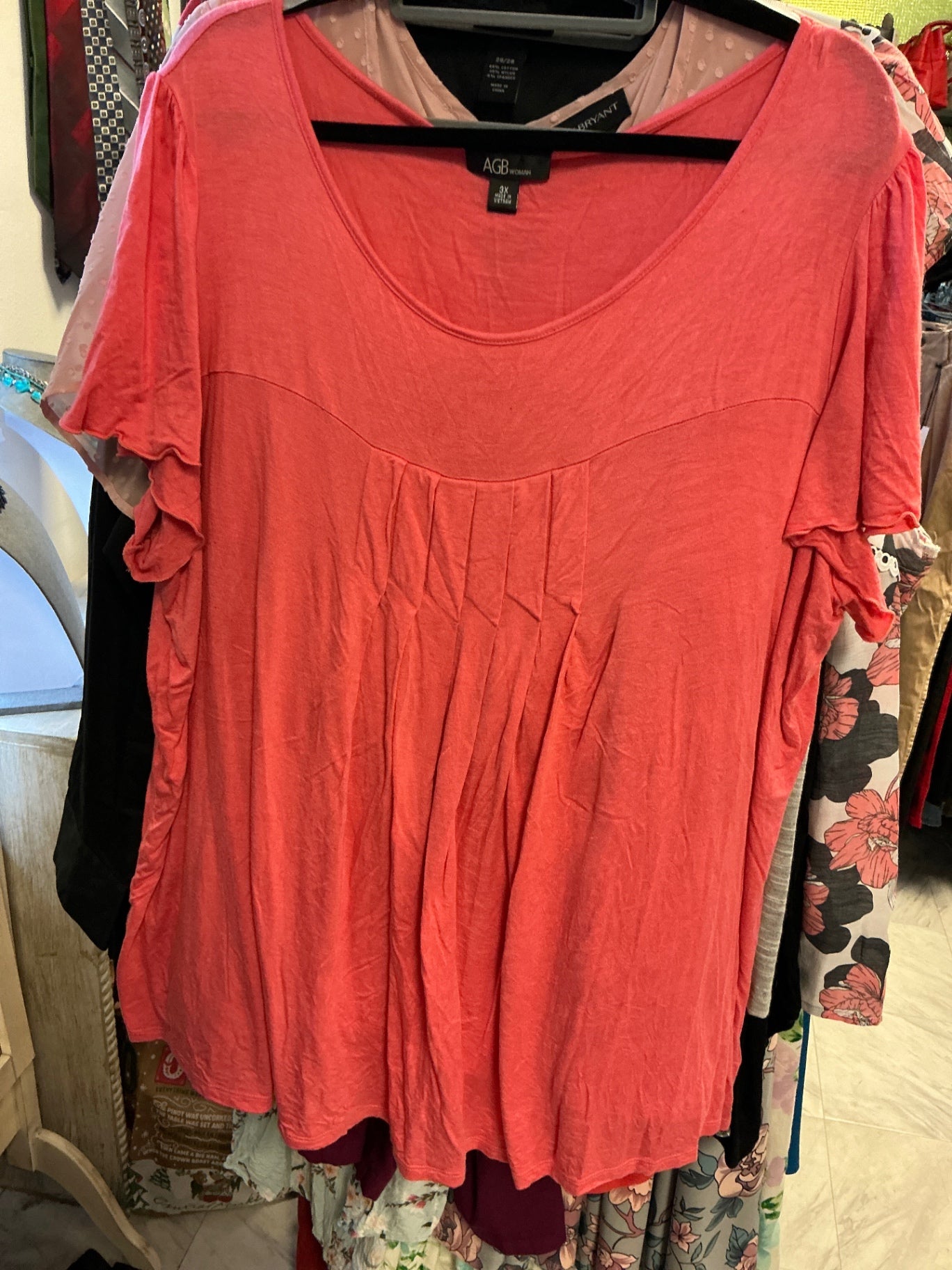 AGB Woman T-Shirt - Coral - 3X