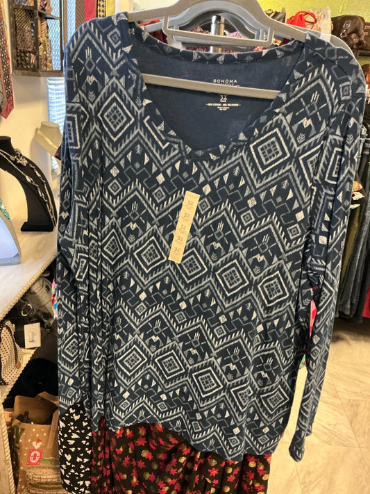 Sonoma Long Sleeve T-Shirt - Navy and white - 3X NWT