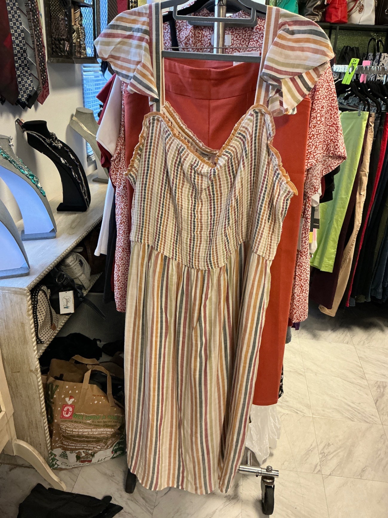 Sonoma Dress - Beige with multicolor stripes - 3X