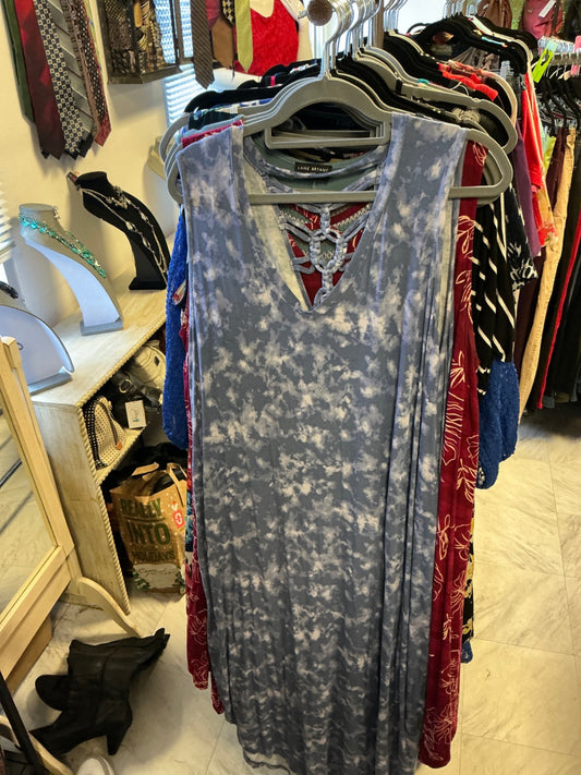 Livi Maxi Dress - Gray with white tie-dye pattern - 18/20