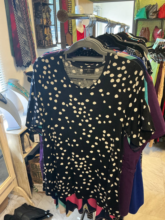 Lane Bryant T-Shirt - Black with white polka dots - 18/20