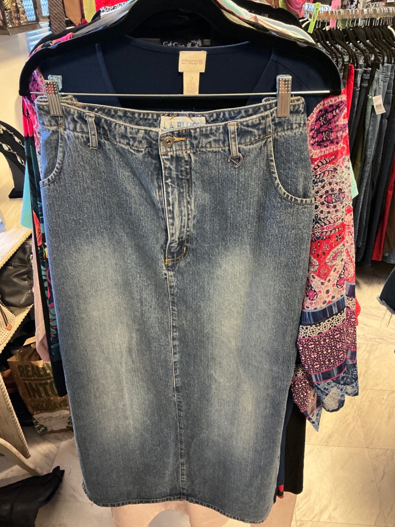LA BLUE Denim Skirt - Light Blue - 20W