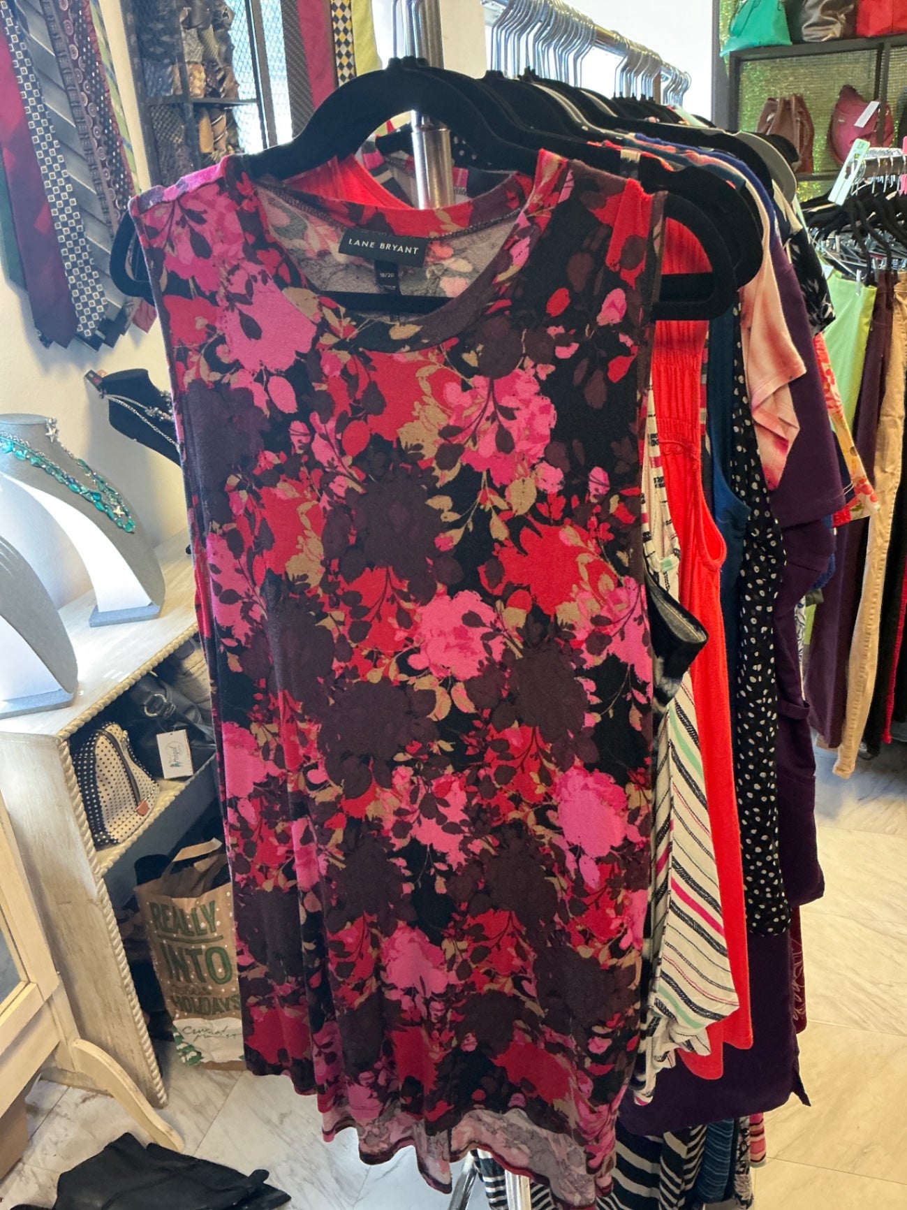 LANE BRYANT Dress - Multicolor (Pink, Red, Black, Tan) - 18/20