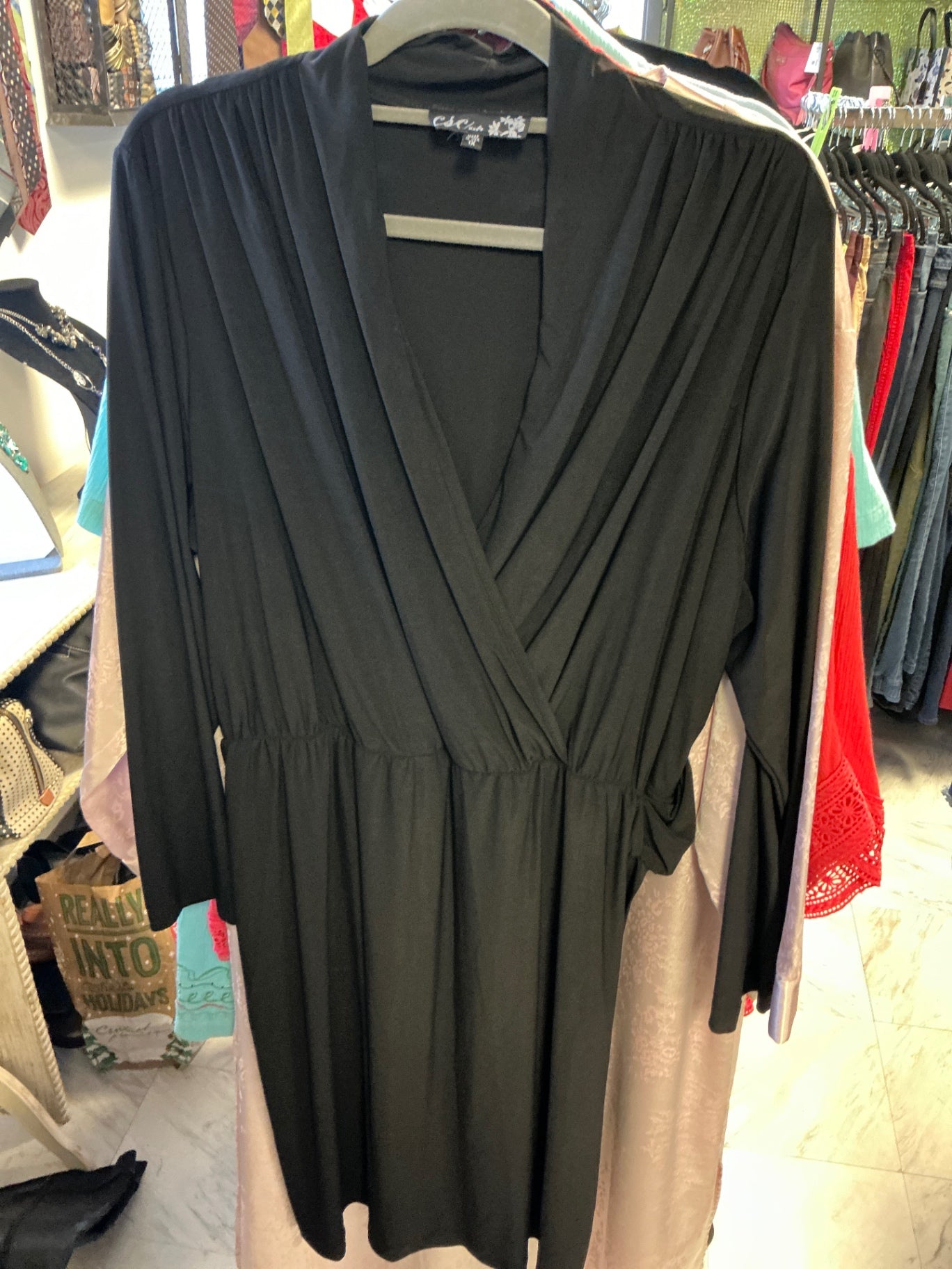 Dress - Black - 1X