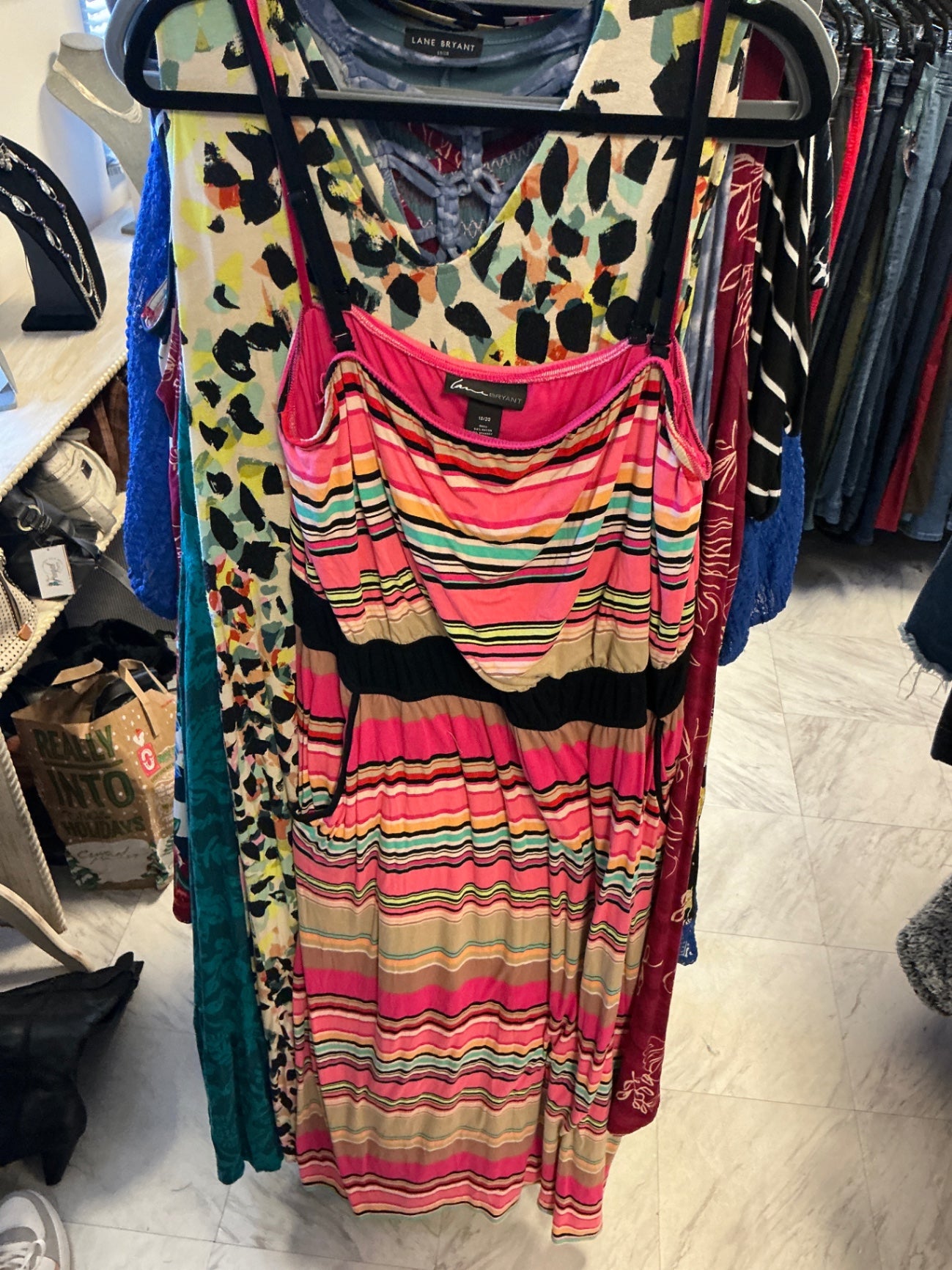 Lane Bryant Dress - Pink, Black, Beige, Yellow, Green, Blue - 18/20