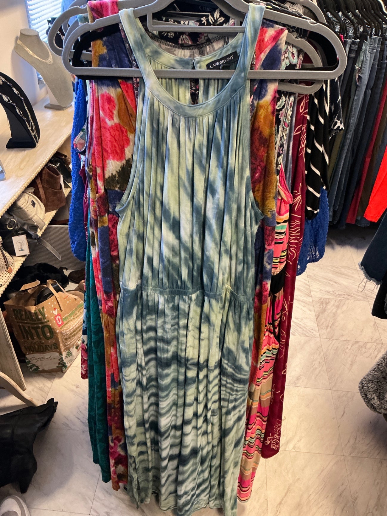 Lane Bryant Dress - Green and Blue - 14/16