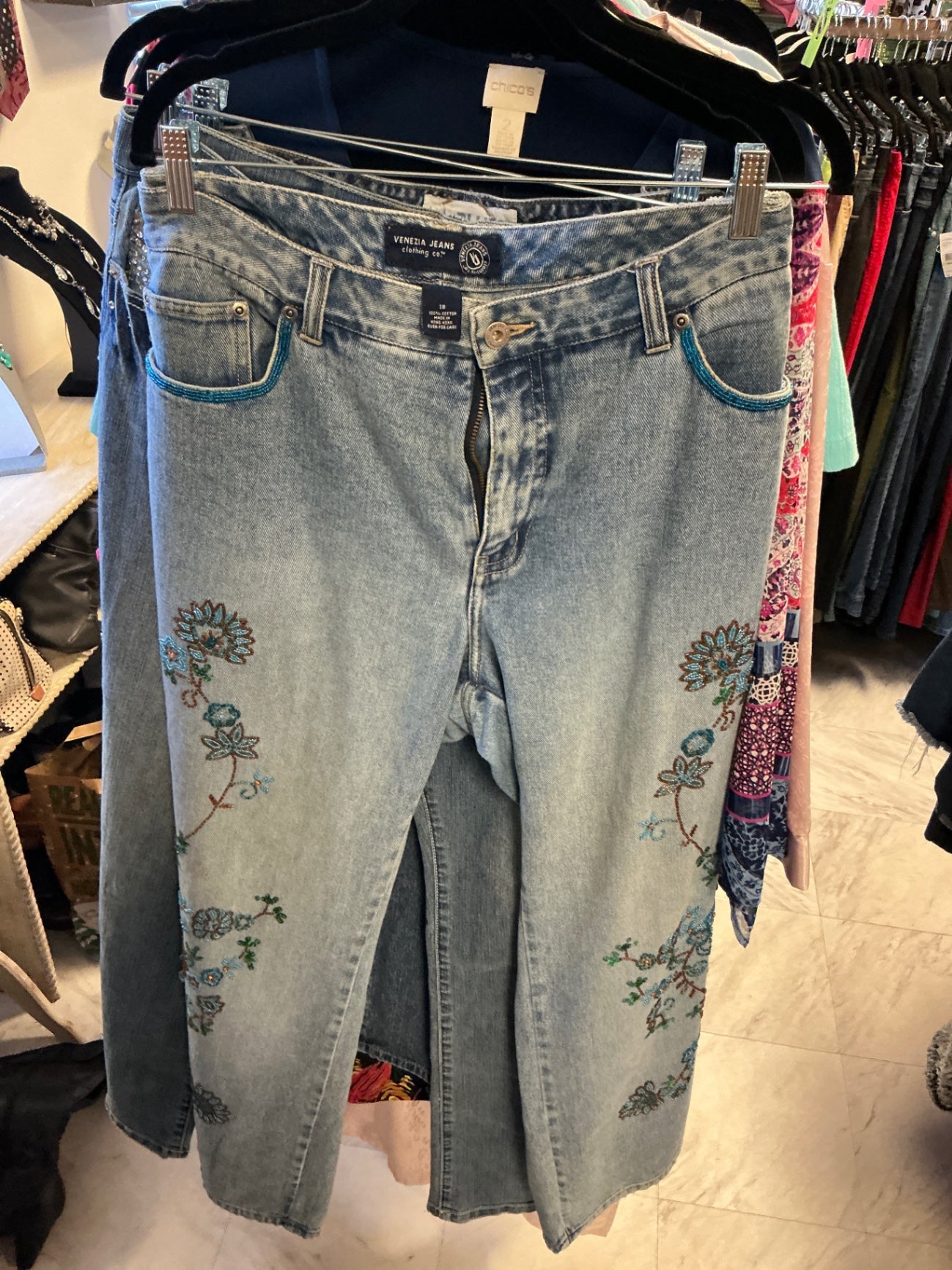 Venezia Jeans Jeans with embroidery - Light blue - 18