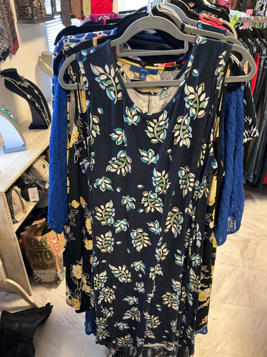 Croft & Barrow Dress - Multicolor (Navy, green, white, yellow) - 2X