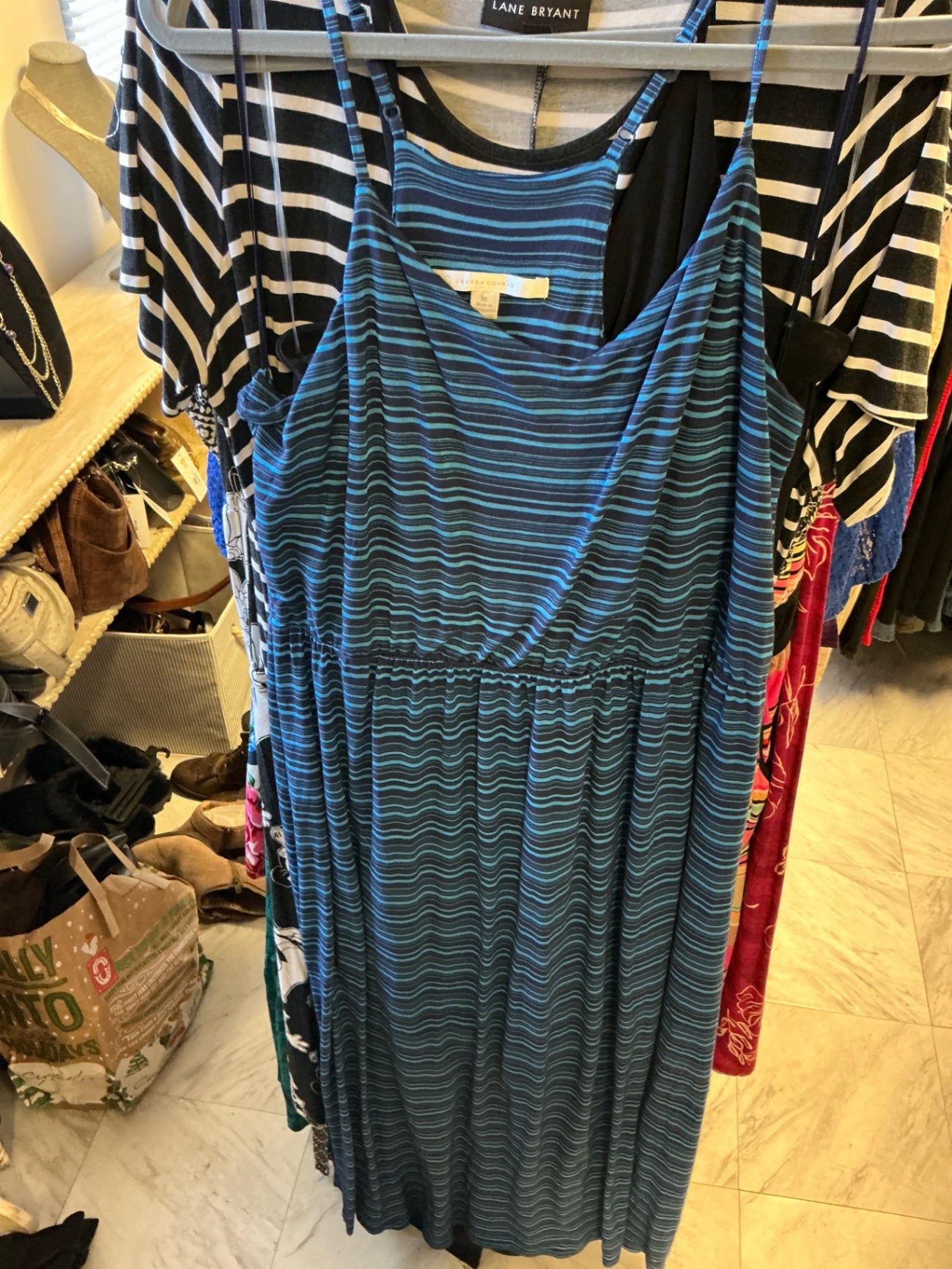 Lauren Conrad Maxi Dress - Blue and Black - XL