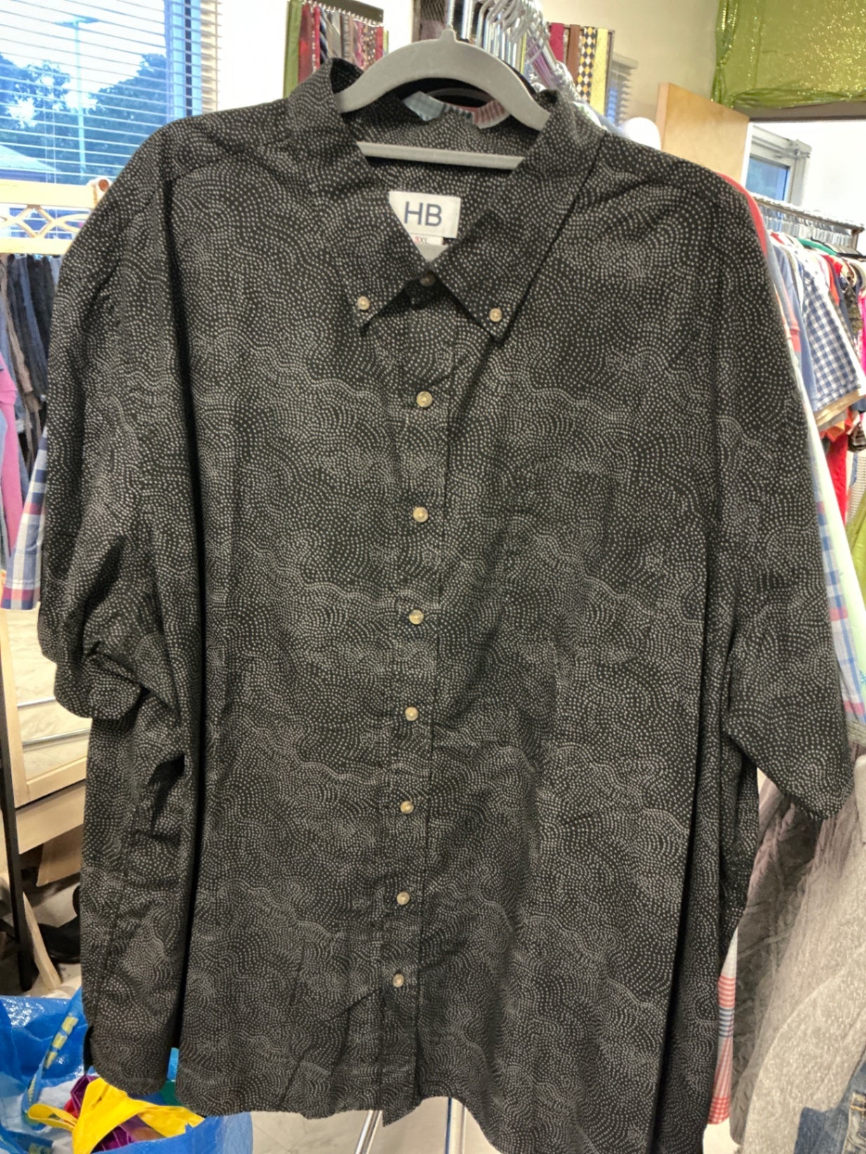 HB Button-Up Shirt - Black and white - 3XL