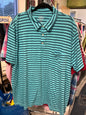St. John's Bay Polo Shirt - Turquoise with navy blue stripes - 3XL