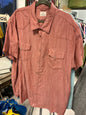 Mutual Weave Short Sleeve Button-Up Shirt - Burnt Orange - 3XL
