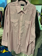 Panhandle Slim Long Sleeve Pearl Snap Shirt - Pink and White - 20/31 NWT