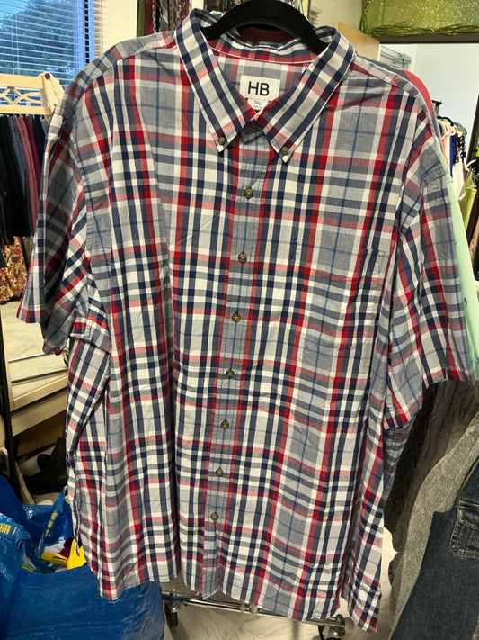 HB Button-up Shirt - Red, Blue, White - 3XL